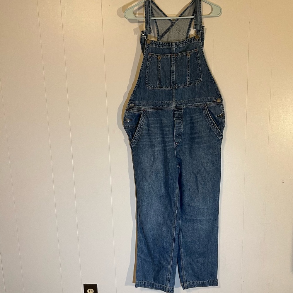 We the Free People Boyfriend Baggy Denim Overalls Size 26 - Picture 2 of 14